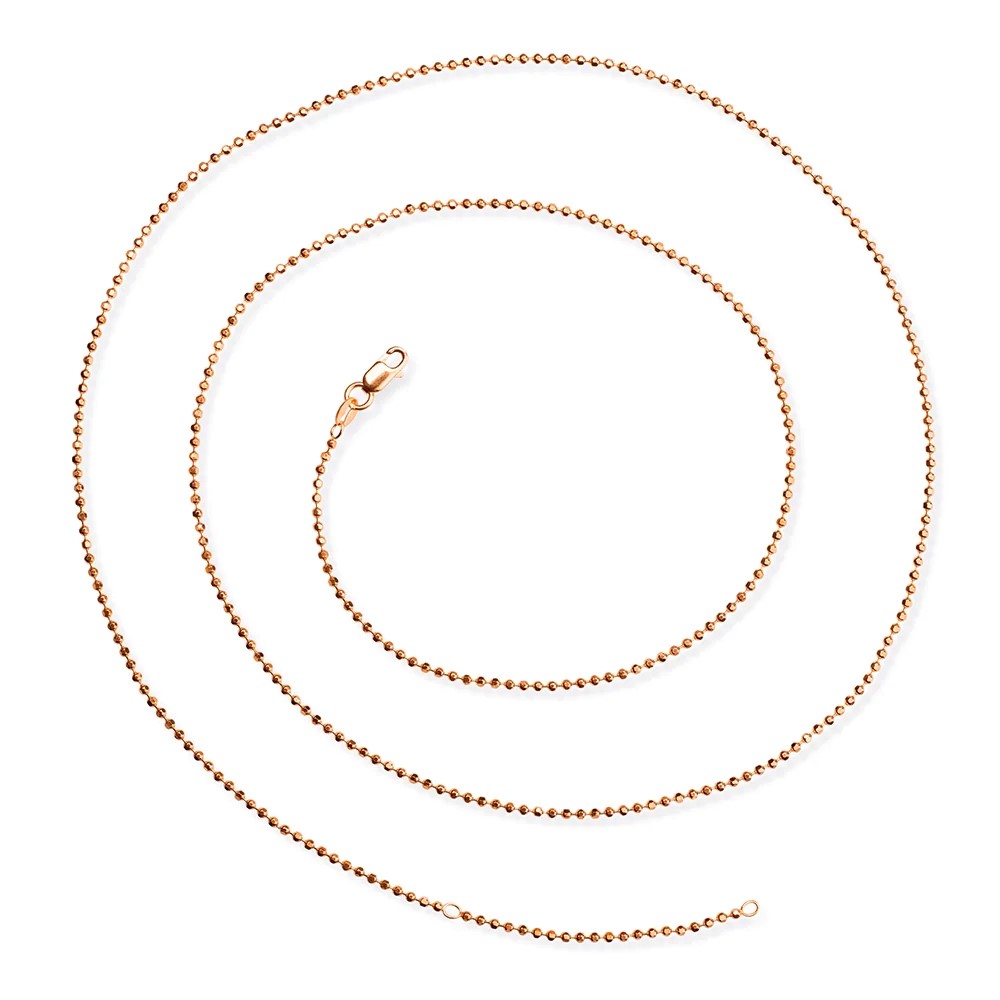 Drachenfels Silberkettten 925 silver rose gold plated ball chain 85cm 1.8mm