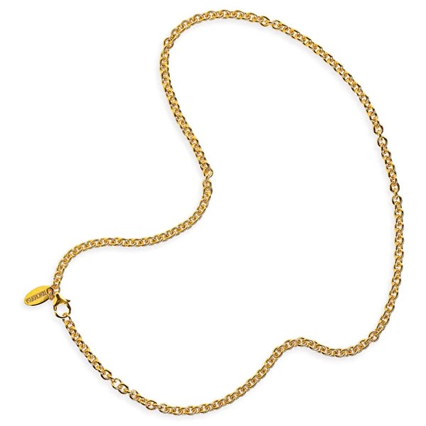 Drachenfels Silberkettten 925 silver gold-plated anchor chain 45cm 4mm