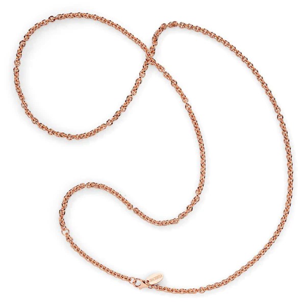 Drachenfels Silberkettten 925 silver rose gold plated anchor chain 80cm 4mm