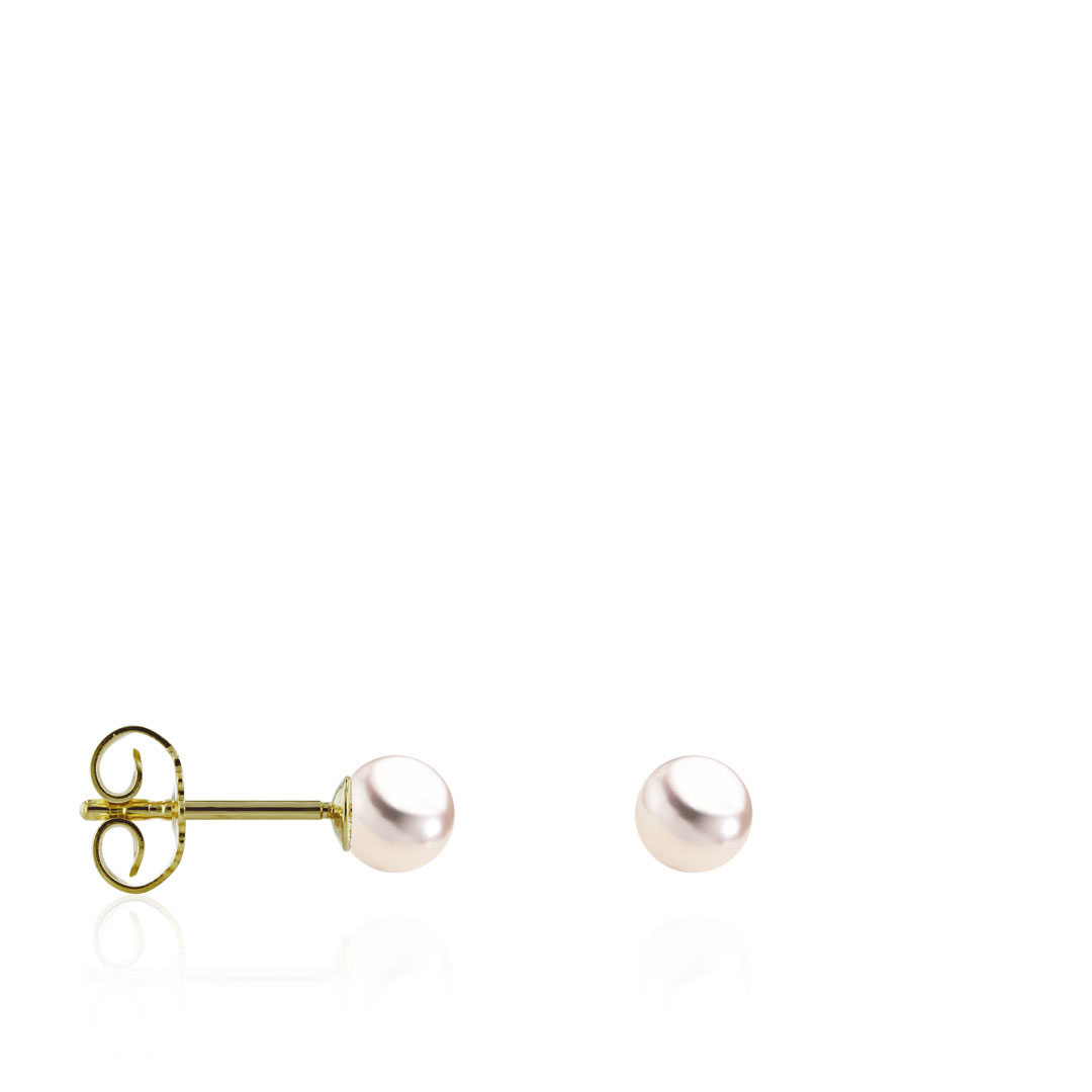 AURONOS Pearl stud earrings 18K yellow gold Akoya pearls 4-4.5mm