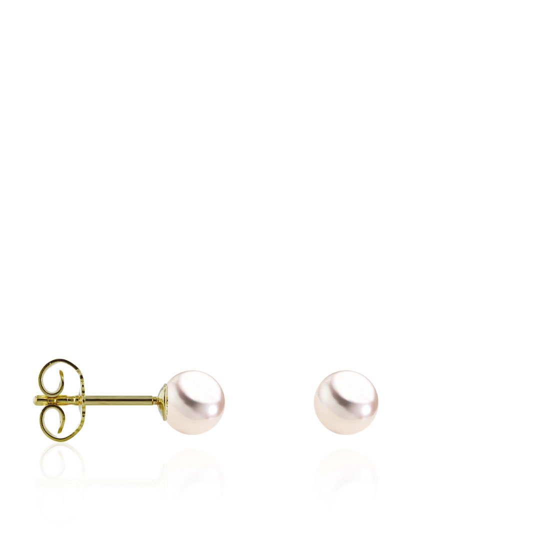 AURONOS Pearl stud earrings 18K yellow gold Akoya pearls 4.5-5mm