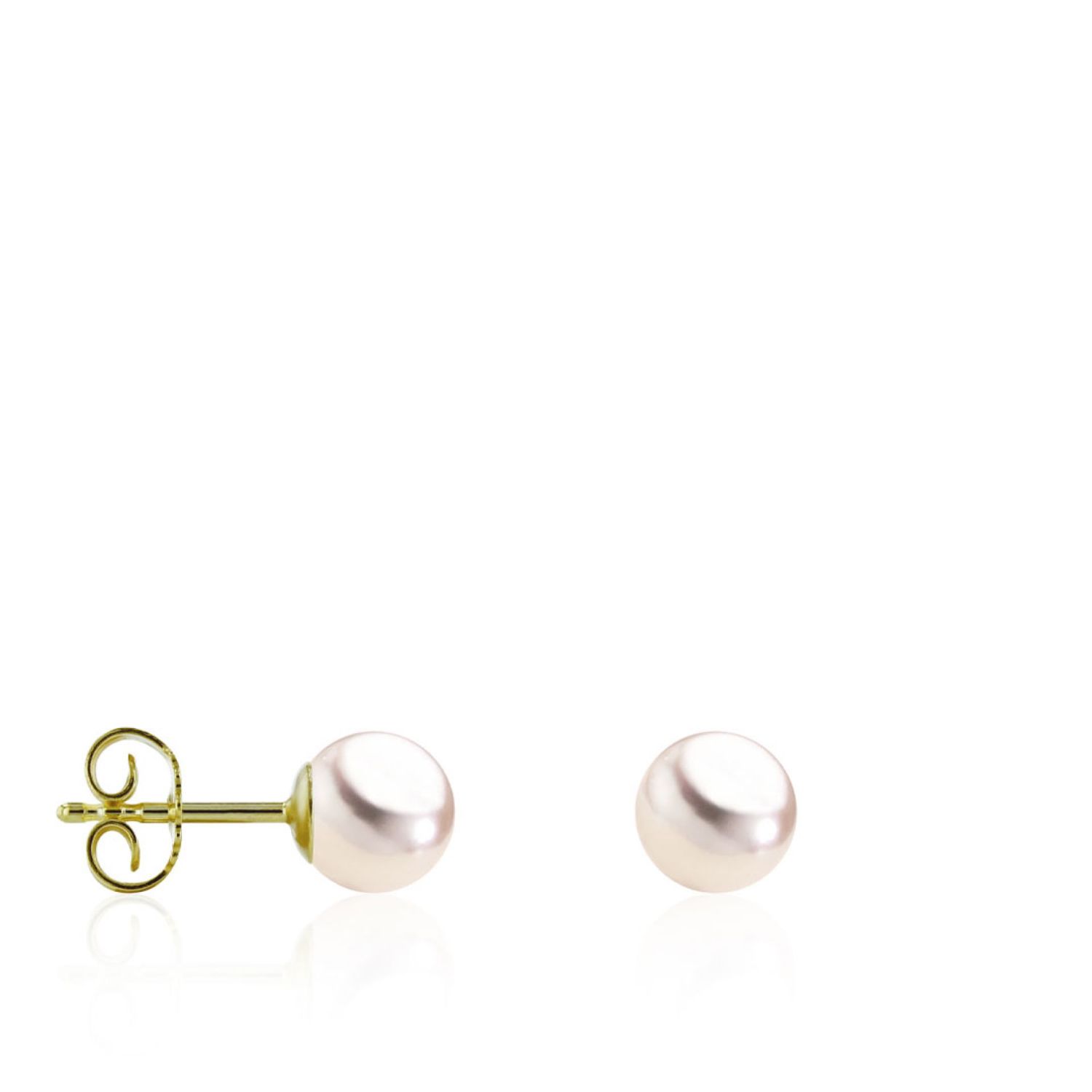 AURONOS Pearl stud earrings 18K yellow gold Akoya pearls 6-6.5mm