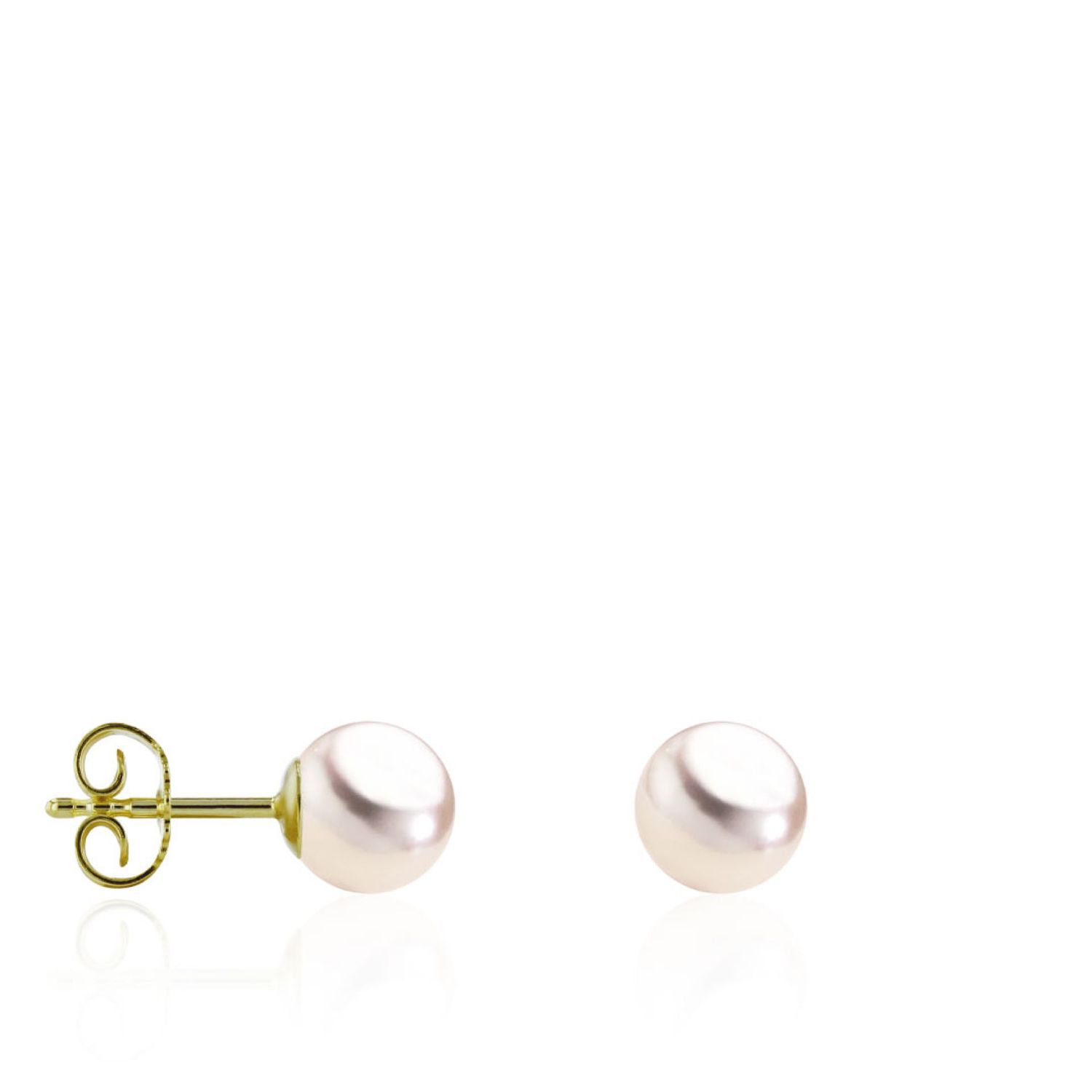 AURONOS Pearl stud earrings 18K yellow gold Akoya pearls 6.5-7mm