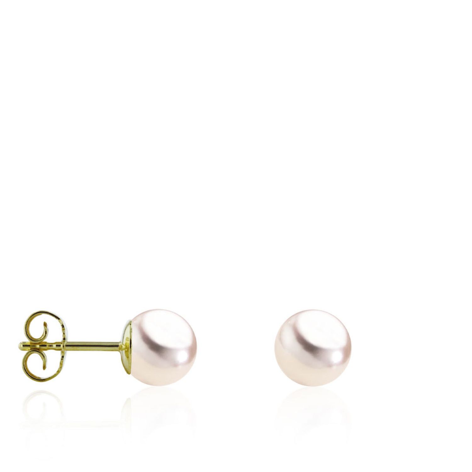 AURONOS Pearl stud earrings 18K yellow gold Akoya pearls 7-7.5mm