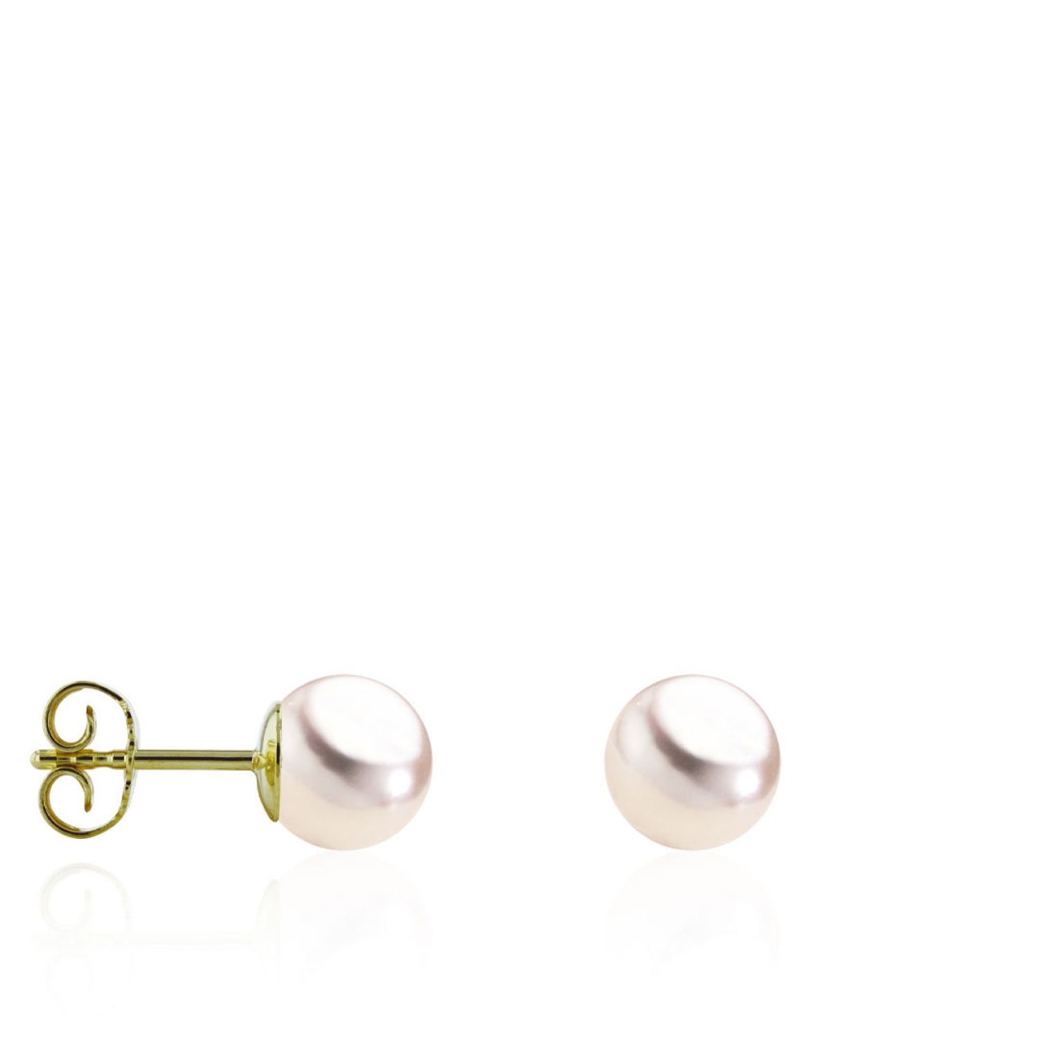 AURONOS Pearl stud earrings 18K yellow gold Akoya pearls 7.5-8mm