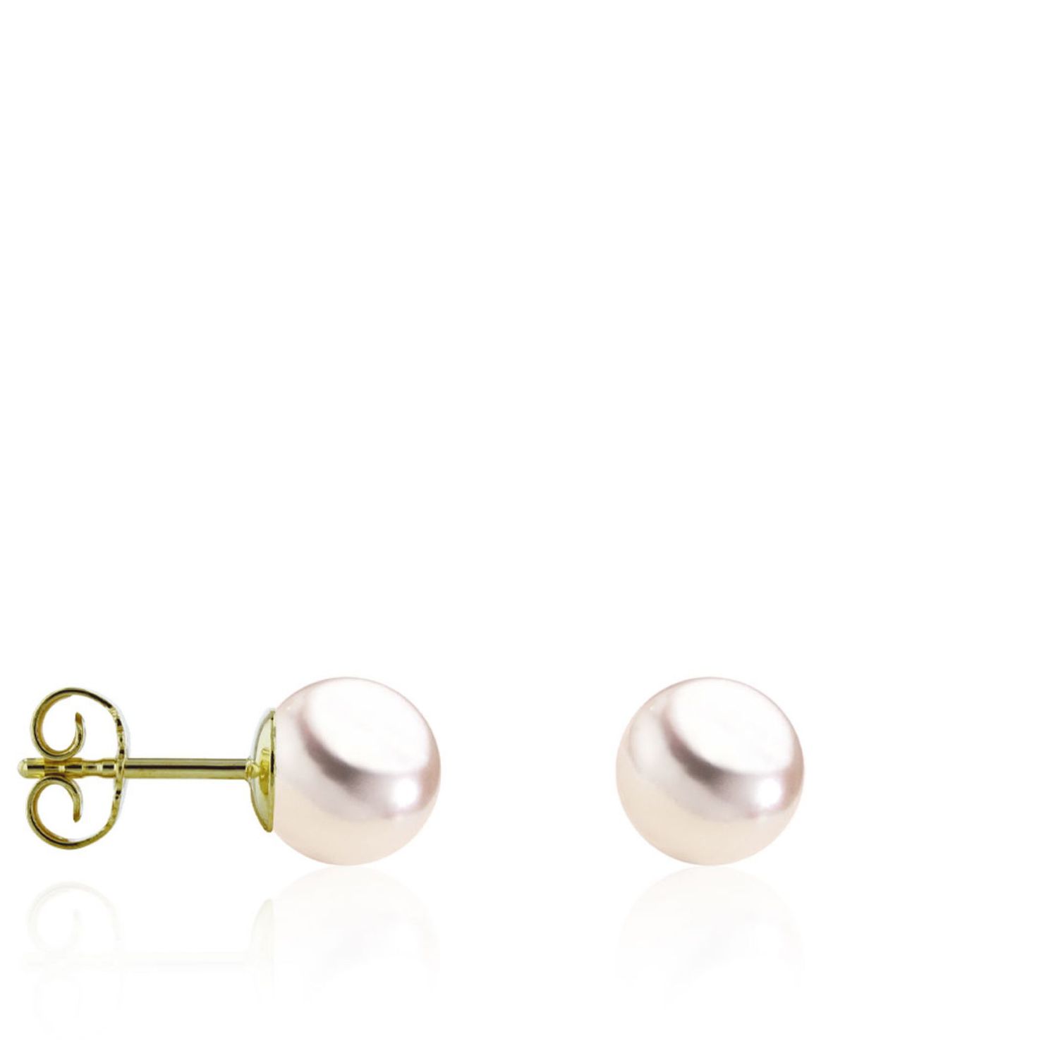 AURONOS Pearl stud earrings 18K yellow gold Akoya pearls 8-8.5mm