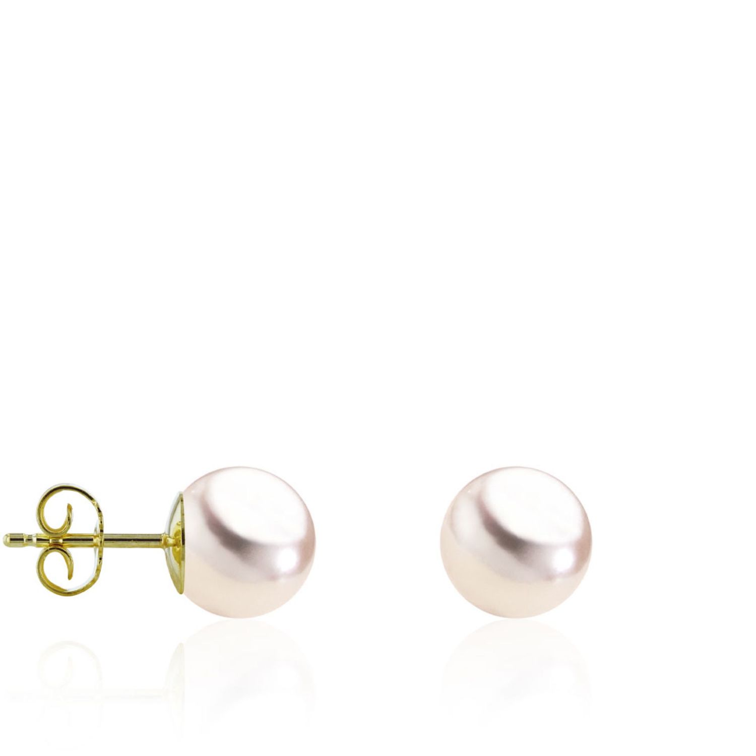 AURONOS Pearl stud earrings 18K yellow gold Akoya pearls 9-9.5mm