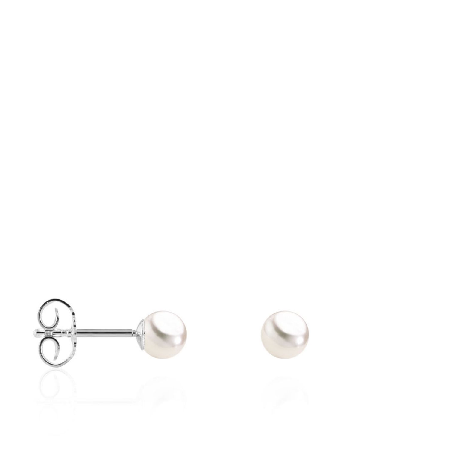 AURONOS Pearl stud earrings 925 silver freshwater pearls 4-4.5mm