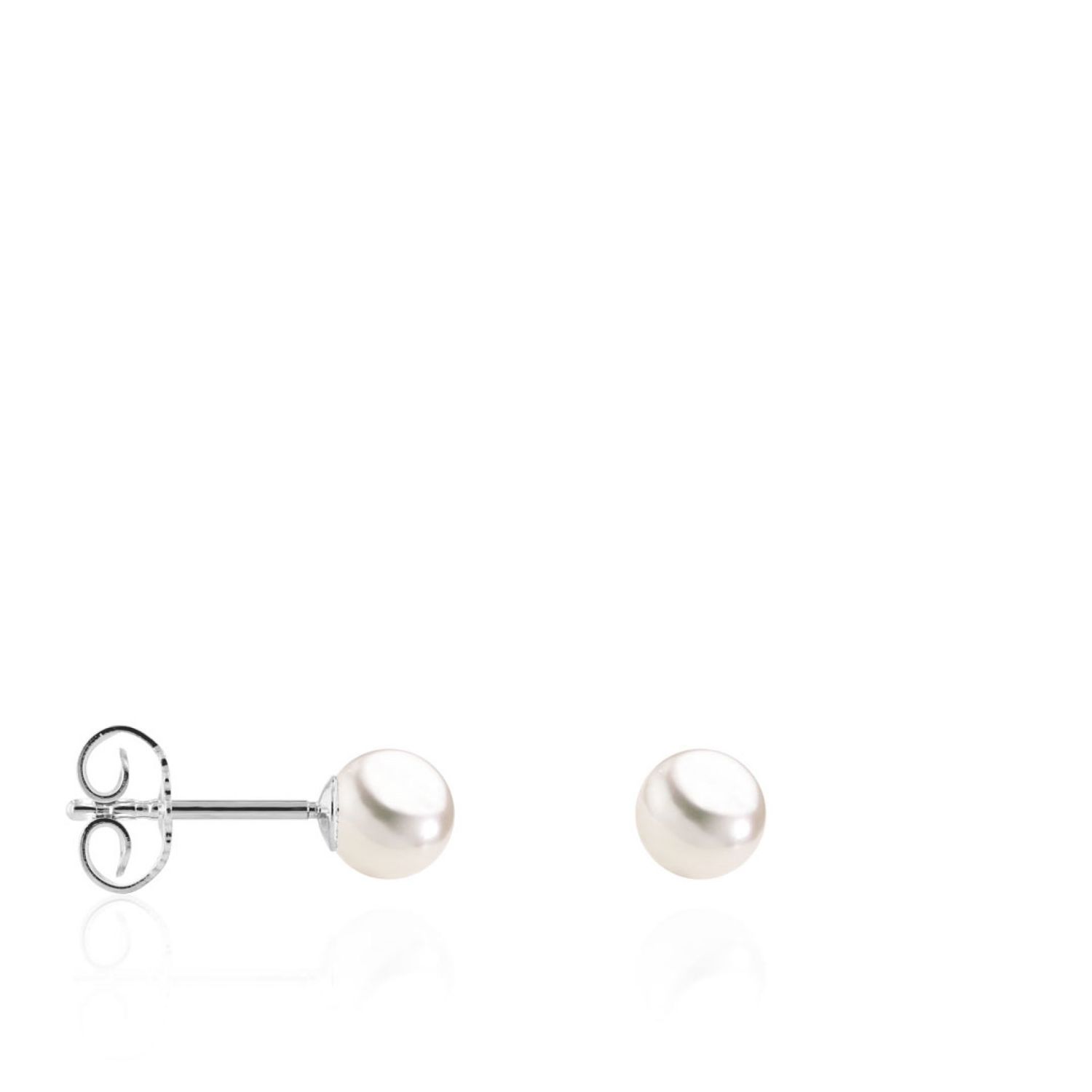 AURONOS Pearl stud earrings 925 silver freshwater pearls 4.5-5mm