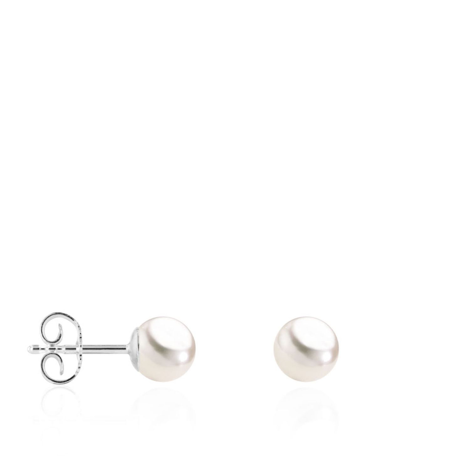 AURONOS Pearl stud earrings 925 silver freshwater pearls 5.5-6mm