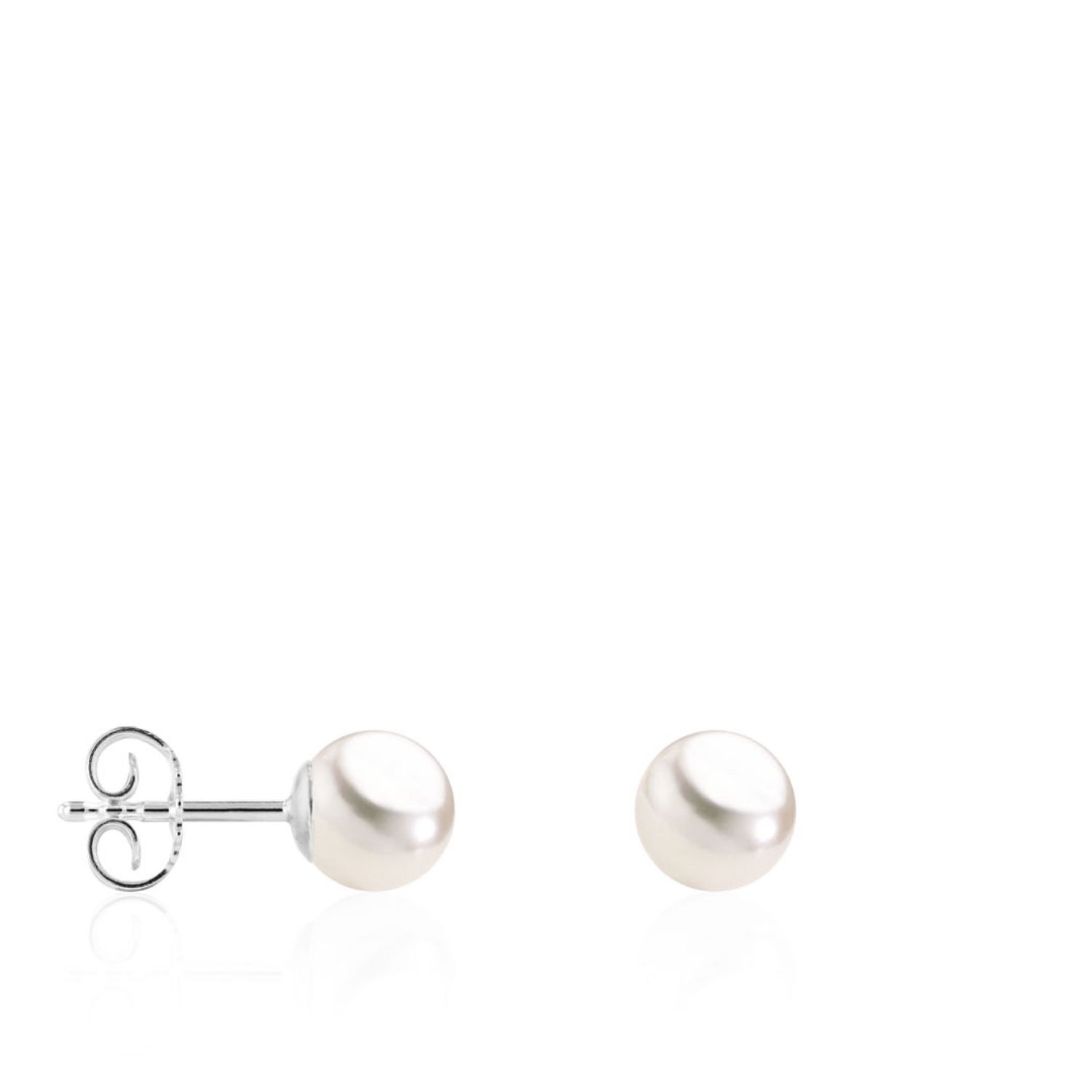 AURONOS Pearl stud earrings 925 silver freshwater pearls 6-6.5mm