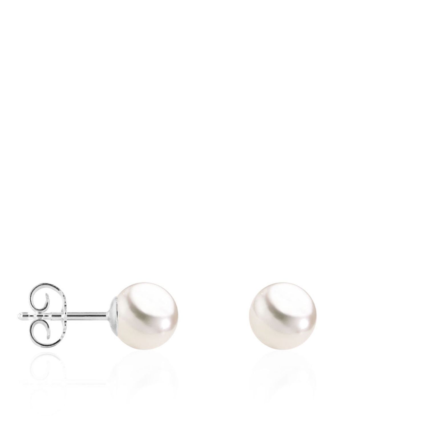 AURONOS Pearl stud earrings 925 silver freshwater pearls 6.5-7mm