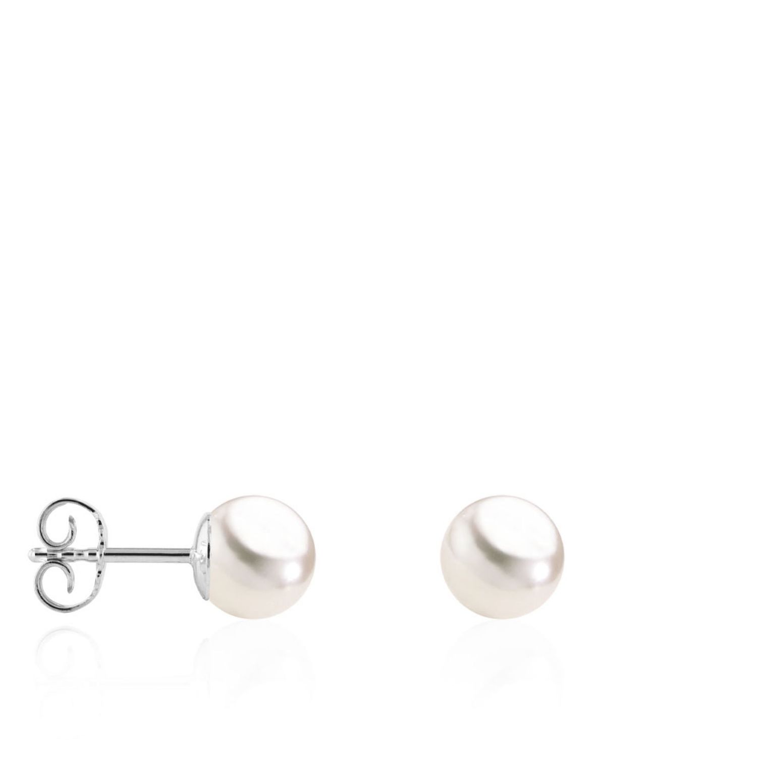 AURONOSPearl stud earrings 925 silver freshwater pearls 7-7.5mm