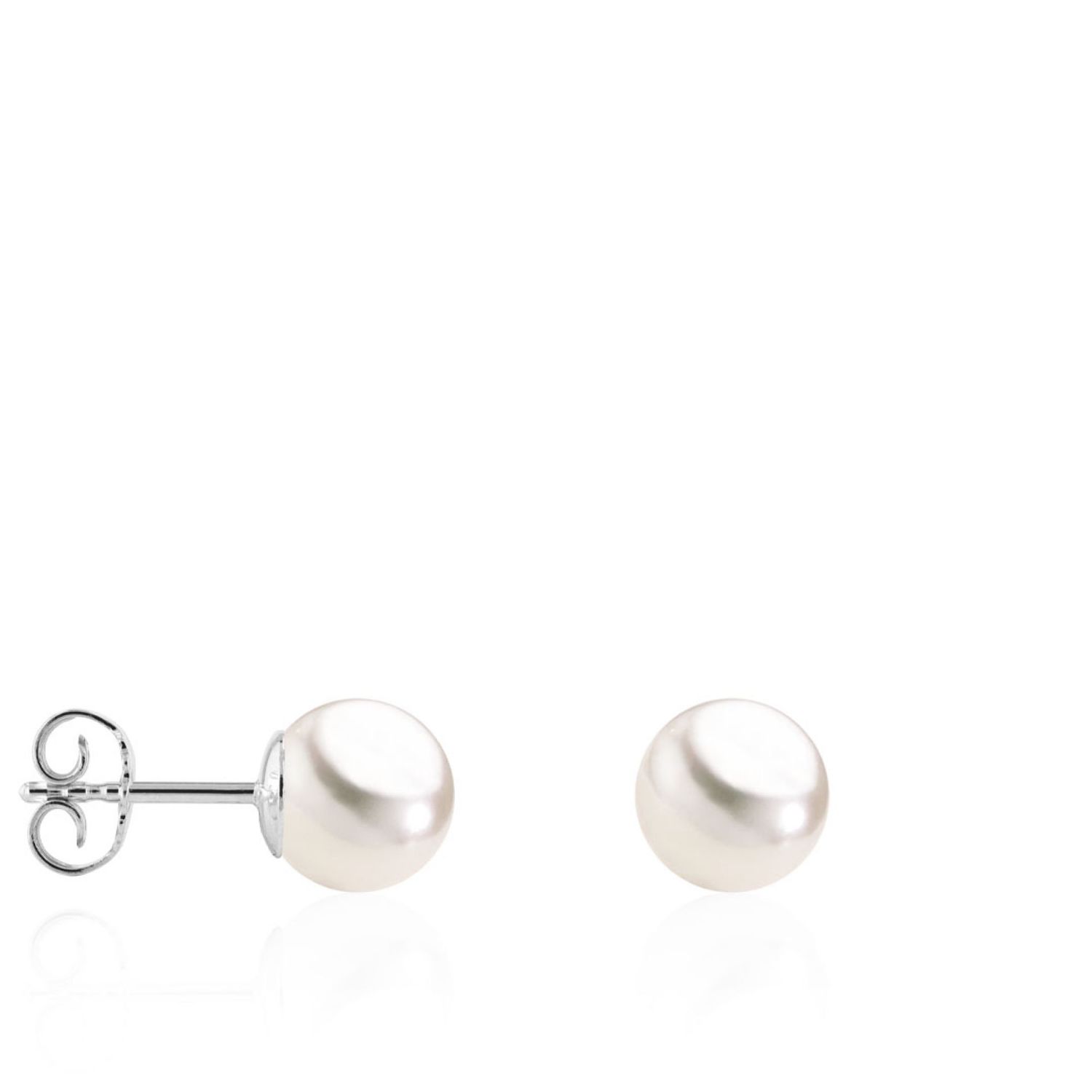 AURONOS Pearl stud earrings 925 silver freshwater pearls 8-8.5mm