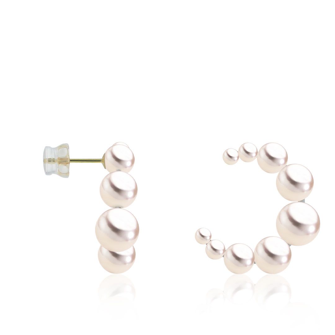 AURONOS Pearl earrings 18K yellow gold with Akoya pearls 3-8mm