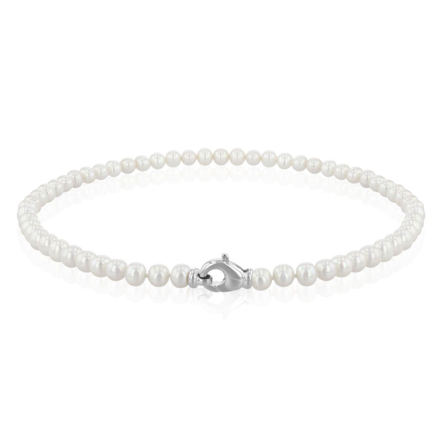 AURONOS Pearl necklace silver 925 with freshwater pearls 6-6.5mm 45cm