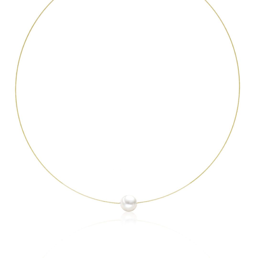 AURONOS Pearl choker 18K yellow gold with freshwater pearl 9.5-10mm 45cm