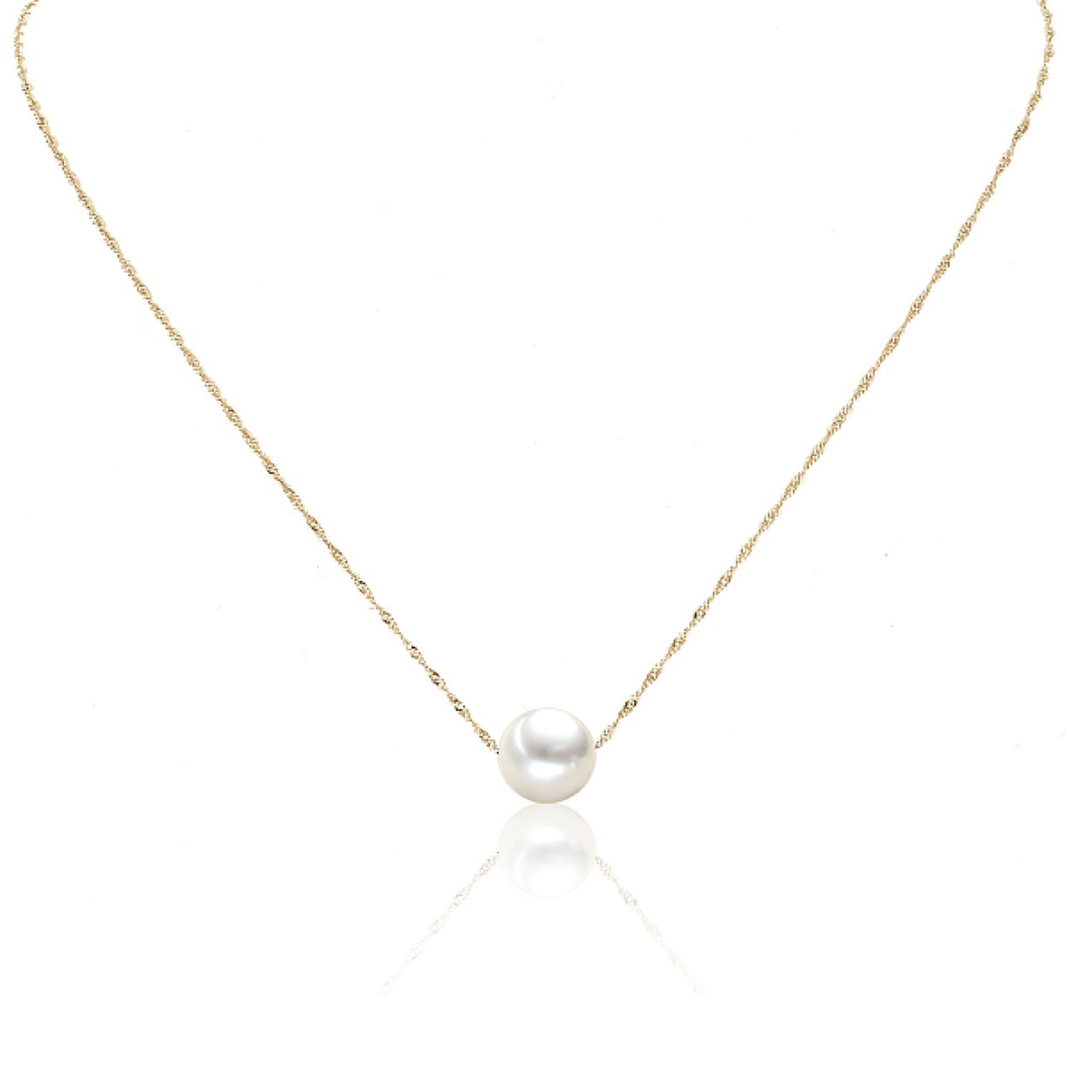 AURONOS Pearl necklace 18K yellow gold with Akoya pearl 8-9mm 40cm