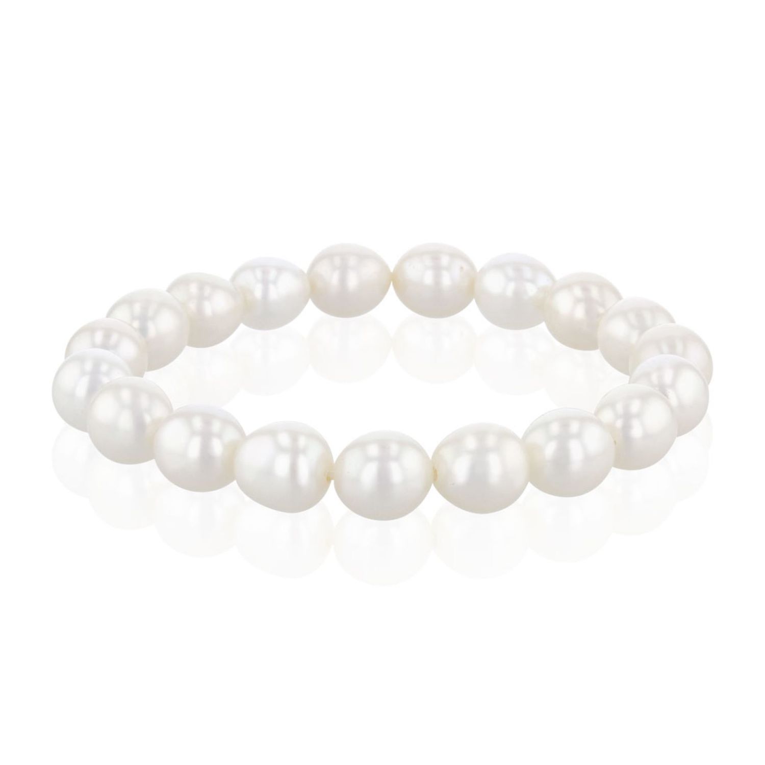 AURONOS Pearl bracelet freshwater pearls rice-shaped 8-9mm 19cm long