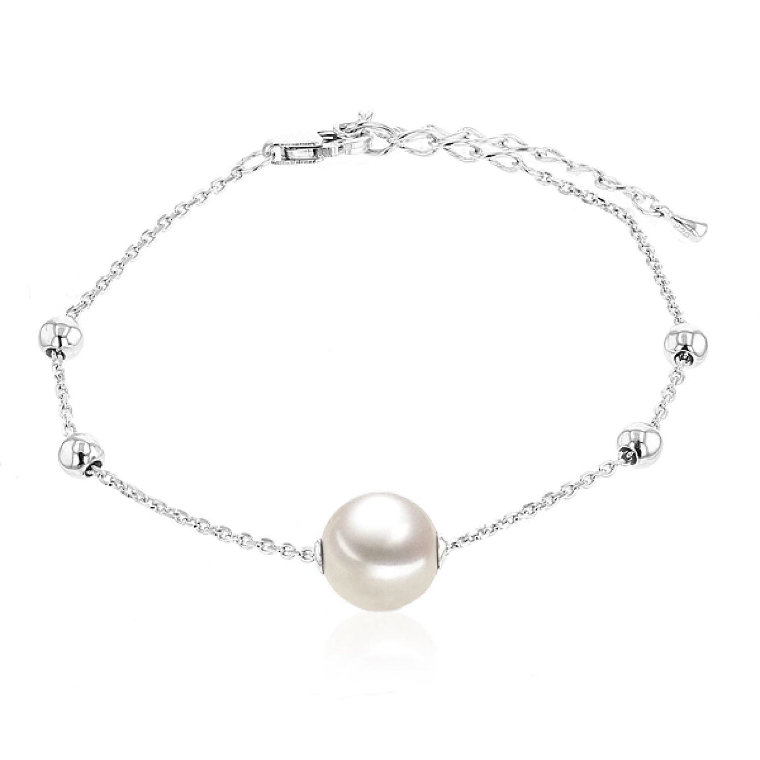 AURONOS Pearl bracelet in 925 silver with Ming pearl 10-11mm 19cm long