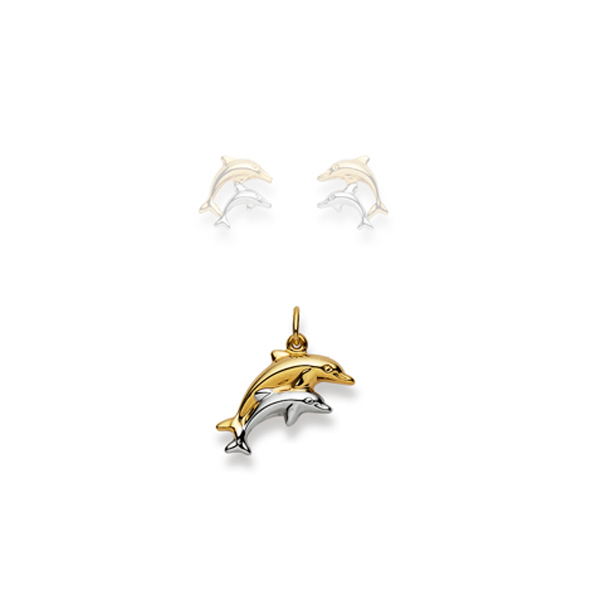 Pfalzer Pendant 18K yellow/white gold dolphin 