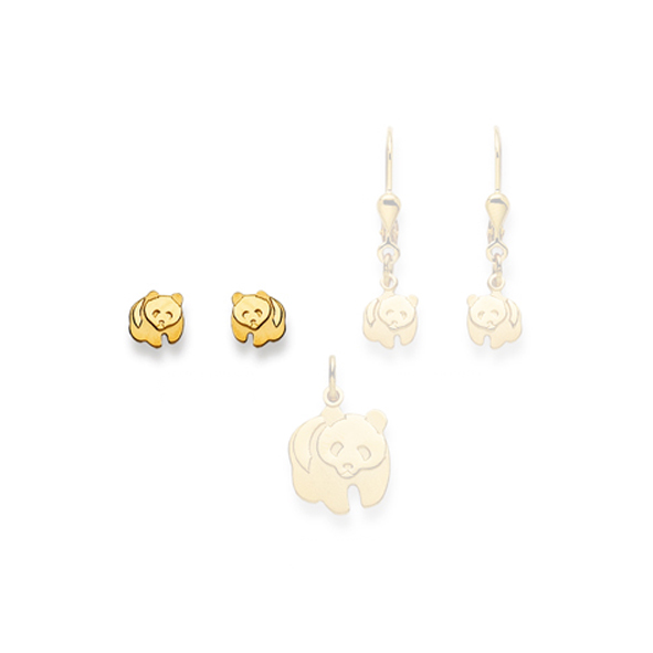 Pfalzer Stud earrings 18K yellow gold panda bears