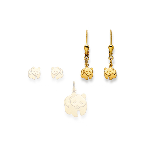 Pfalzer Boucles d'oreilles or jaune 18 carats pandas