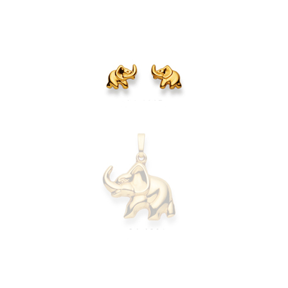 Pfalzer Stud earrings 18K yellow gold elephants