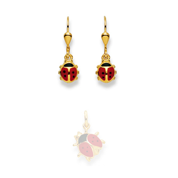 Pfalzer Boucles d'oreilles or jaune 18 carats Scarabée porte-bonheur