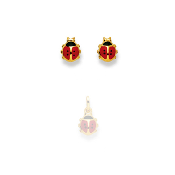 Pfalzer Clou d'oreille coccinelle en or jaune 18 carats