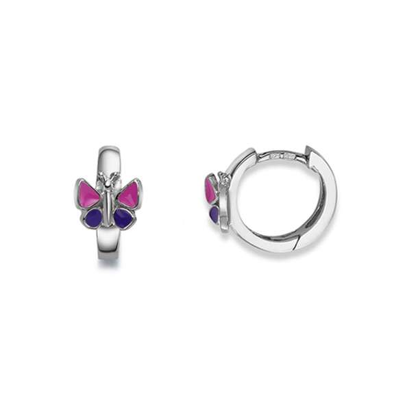 Pfalzer Créoles 925 argent papillons rose/lilas