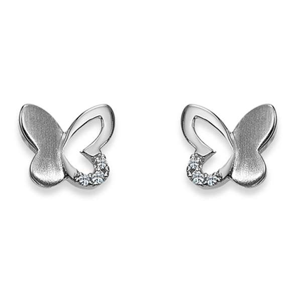 Pfalzer Clou d'oreille 925 argent papillons avec zirconium