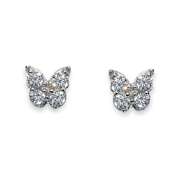 Pfalzer Stud earrings 925 silver butterflies with zirconia