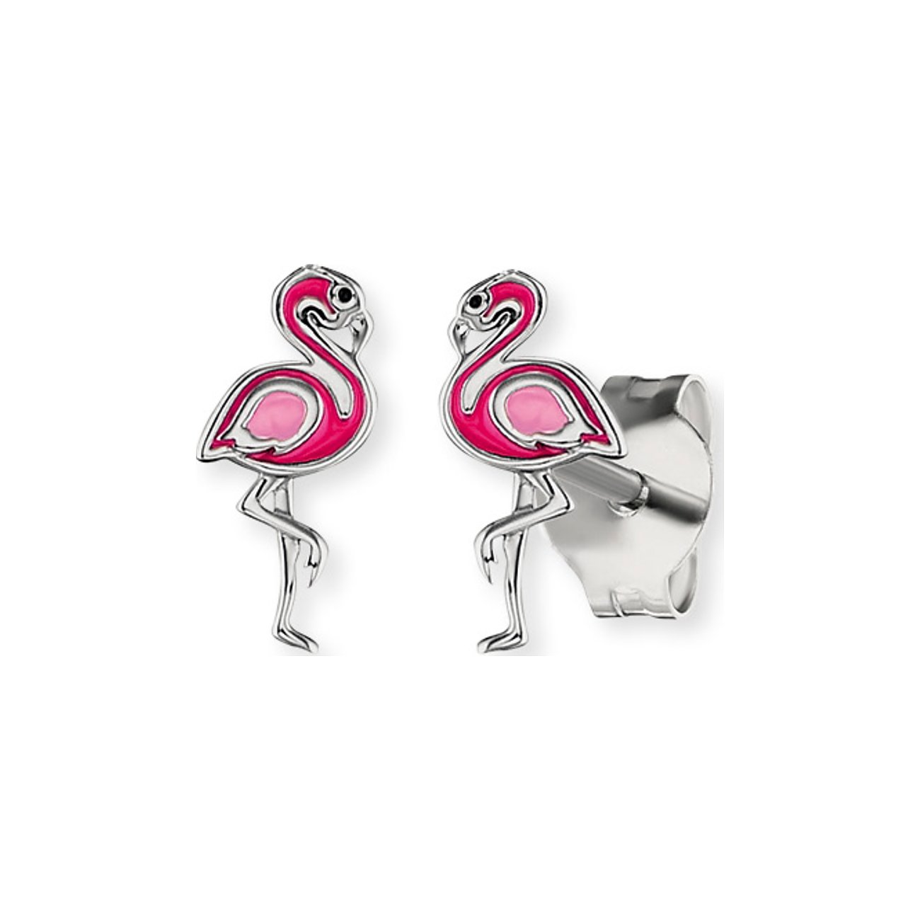 Engelsrufer Stud earrings 925 silver flamingo with zirconia