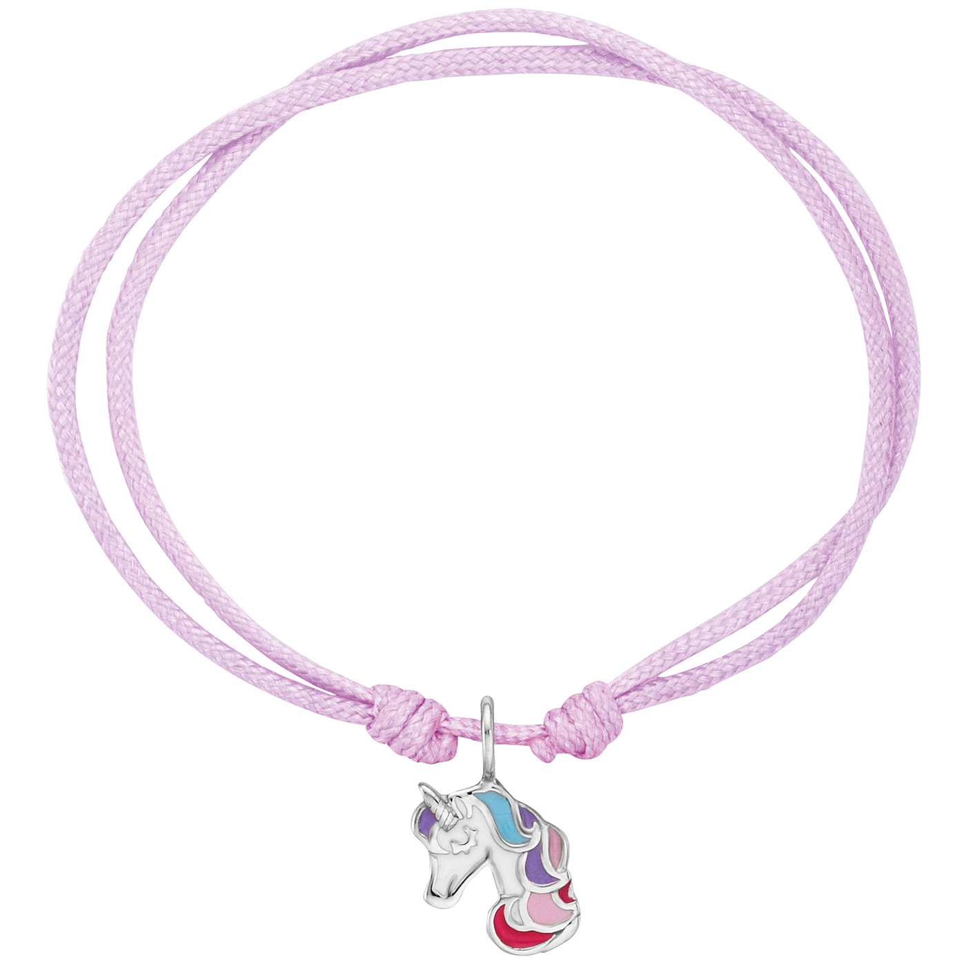 Engelsrufer Armband aus Nylongarn mit 925 Silber Einhorn Anhänger