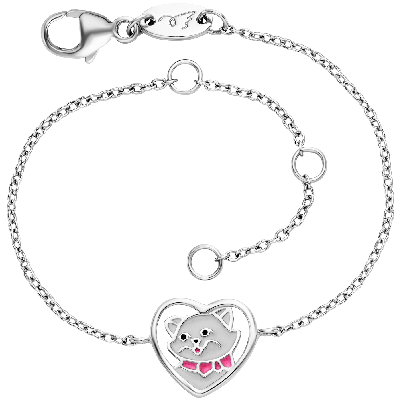 Engelsrufer Bracelet 925 silver with cat pendant 15cm long