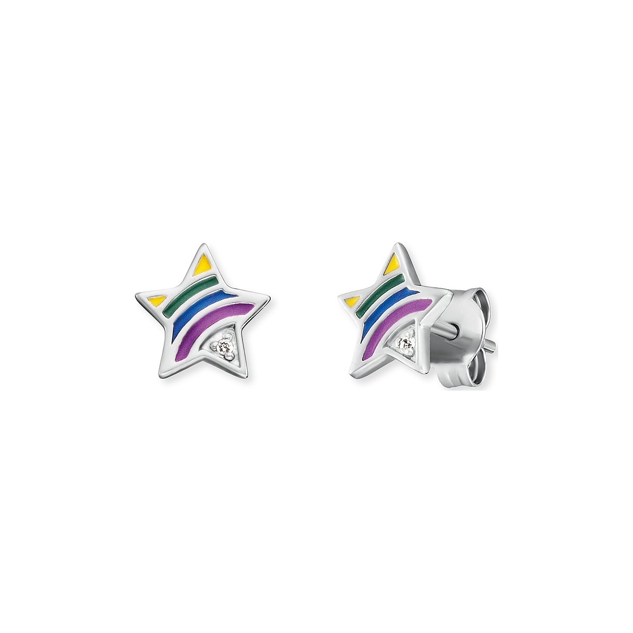 Engelsrufer Stud earrings 925 silver stars with zirconia