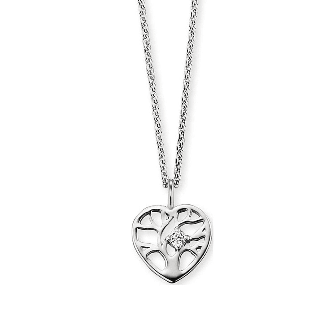 Engelsrufer Necklace 925 silver with tree of life heart pendant 42cm long