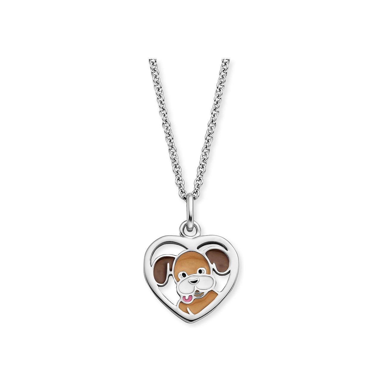 Engelsrufer Necklace 925 silver with dog pendant and zirconia 42cm long