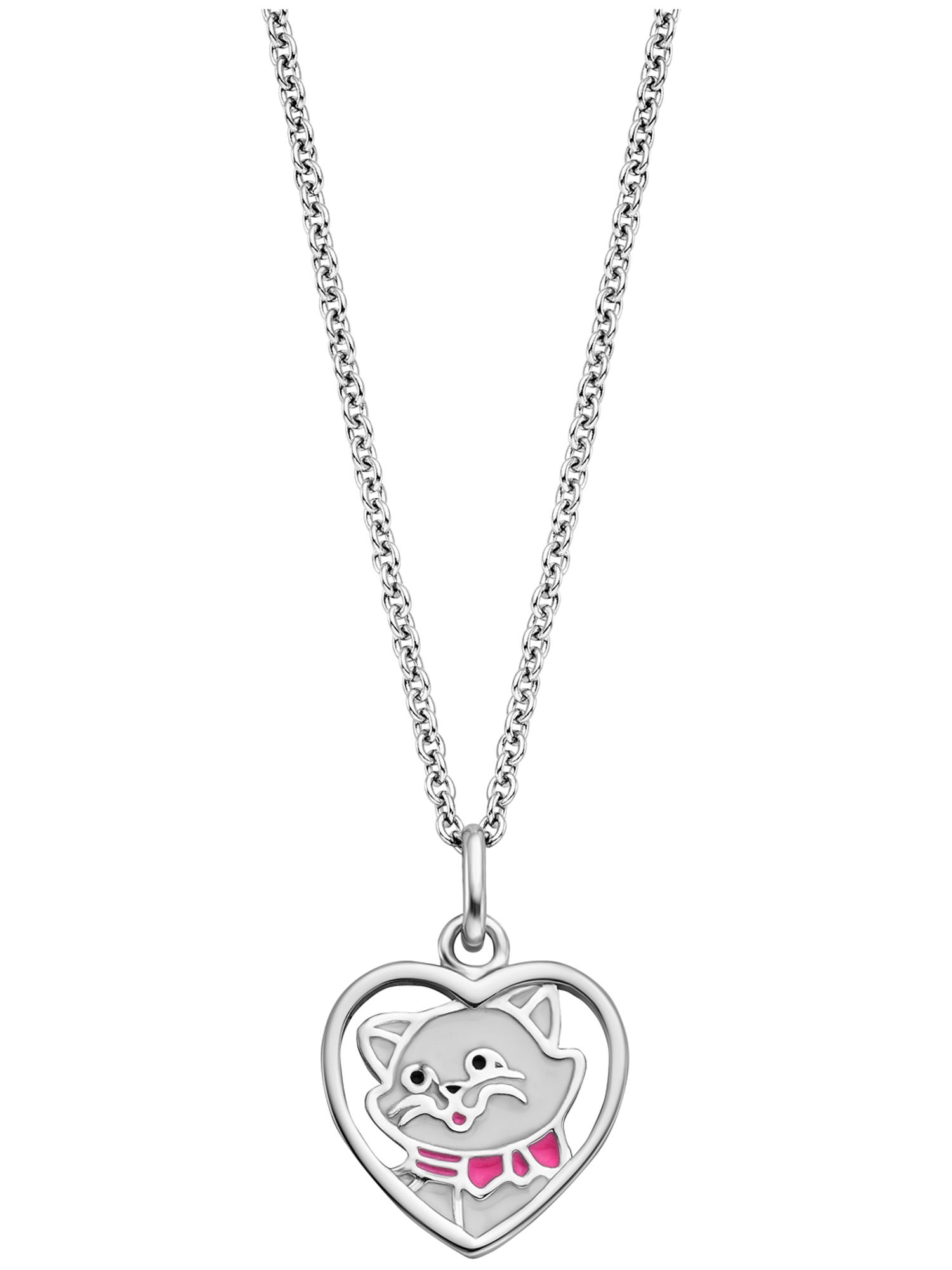 Engelsrufer Collier 925 argent avec pendentif chat et zirconia 42cm long