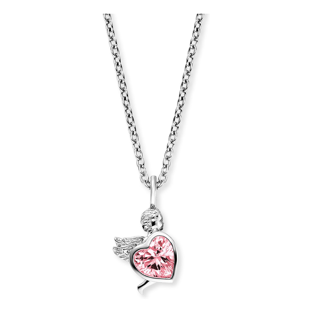 Engelsrufer Necklace 925 silver with angel heart pendant and zirconia 42cm long