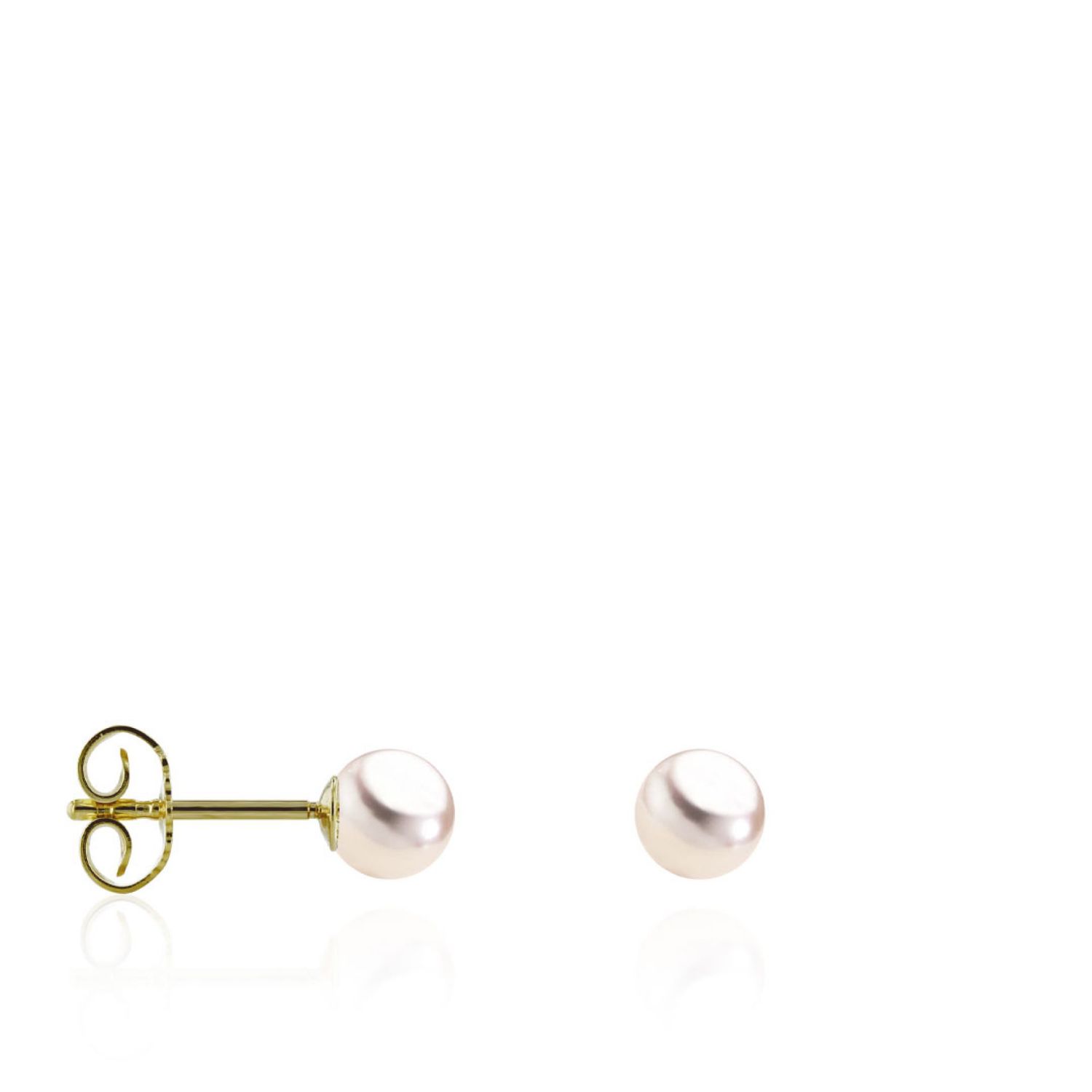 AURONOS pearl stud earrings 18K yellow gold Akoya pearls 4.5-5mm