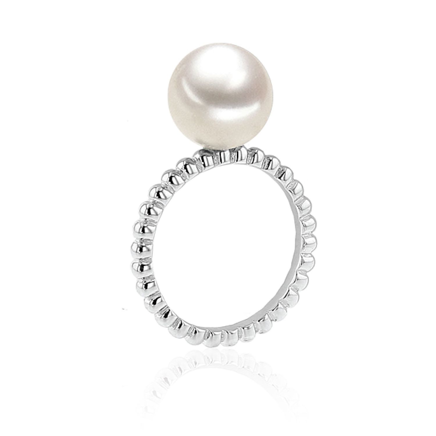 AURONOS Pearl Ring 925 Silver with Ming Pearl 10-11mm