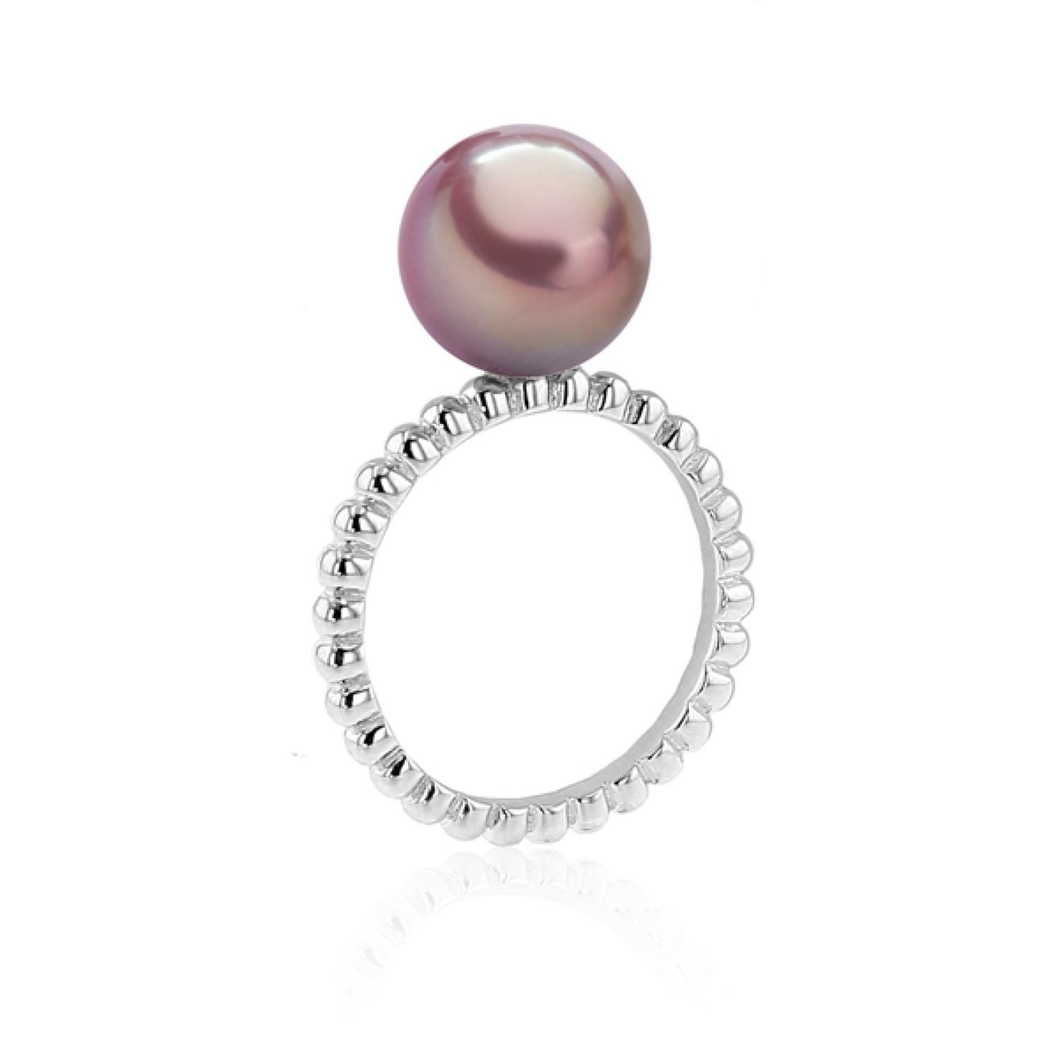 AURONOS Pearl Ring 925 Silver with Ming Pearl 10-11mm