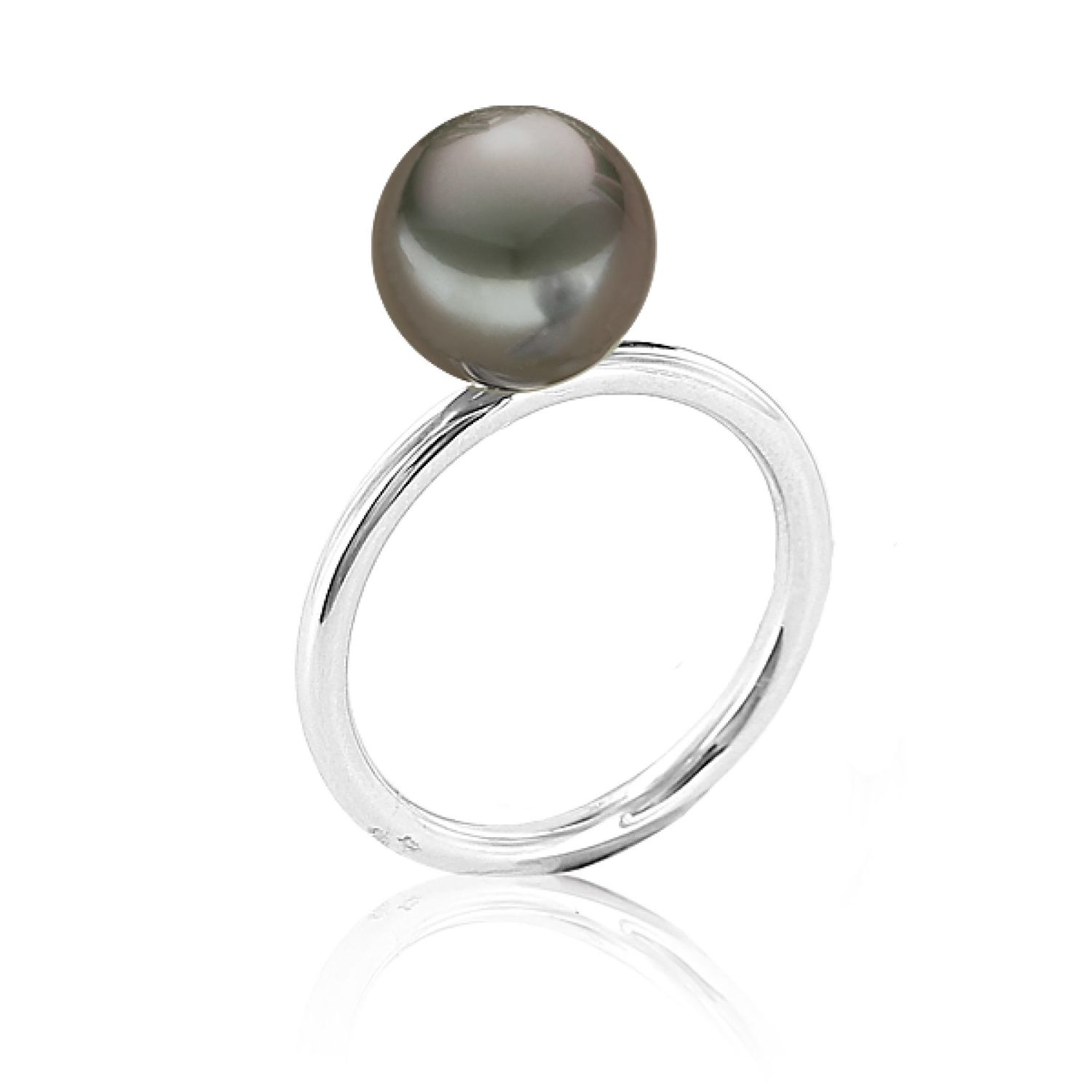 AURONOS Perlen Ring 925 Silber mit Tahiti-Perle 10-11mm