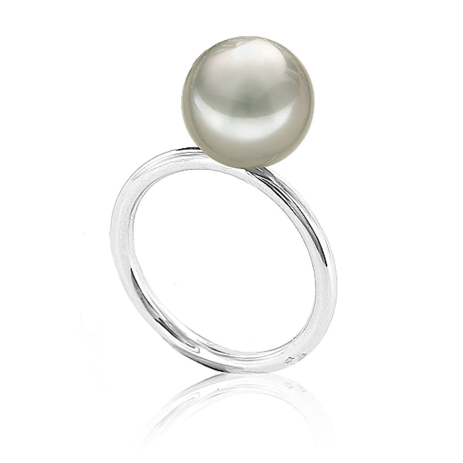 AURONOS Pearl Ring 925 silver with Tahiti pearl 11-12mm