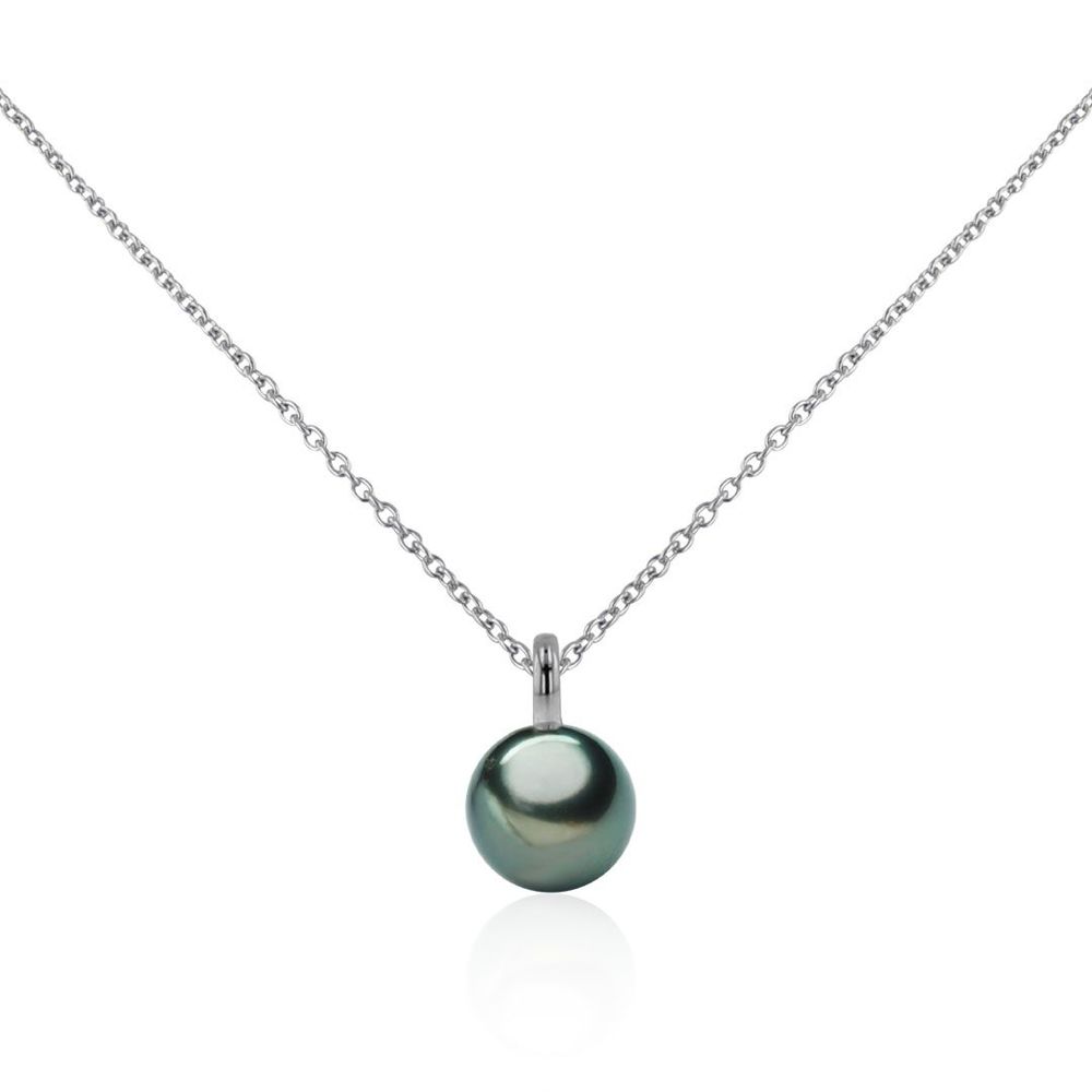 AURONOS Pearl Pendant 18K White Gold with a Tahiti Bead 11-12mm