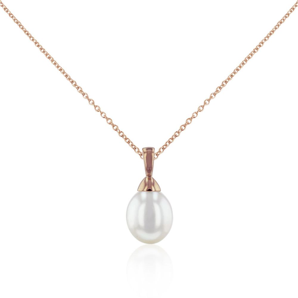 AURONOS Bead Pendant 18K Rose Gold with a Freshwater Pearl 8-8.5mm