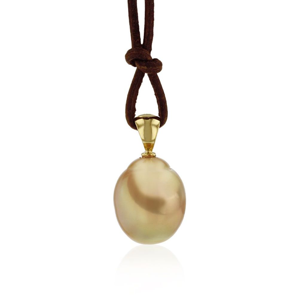 AURONOS Pearl Pendant 18K Yellow Gold with a South Sea Pearl 13-14mm