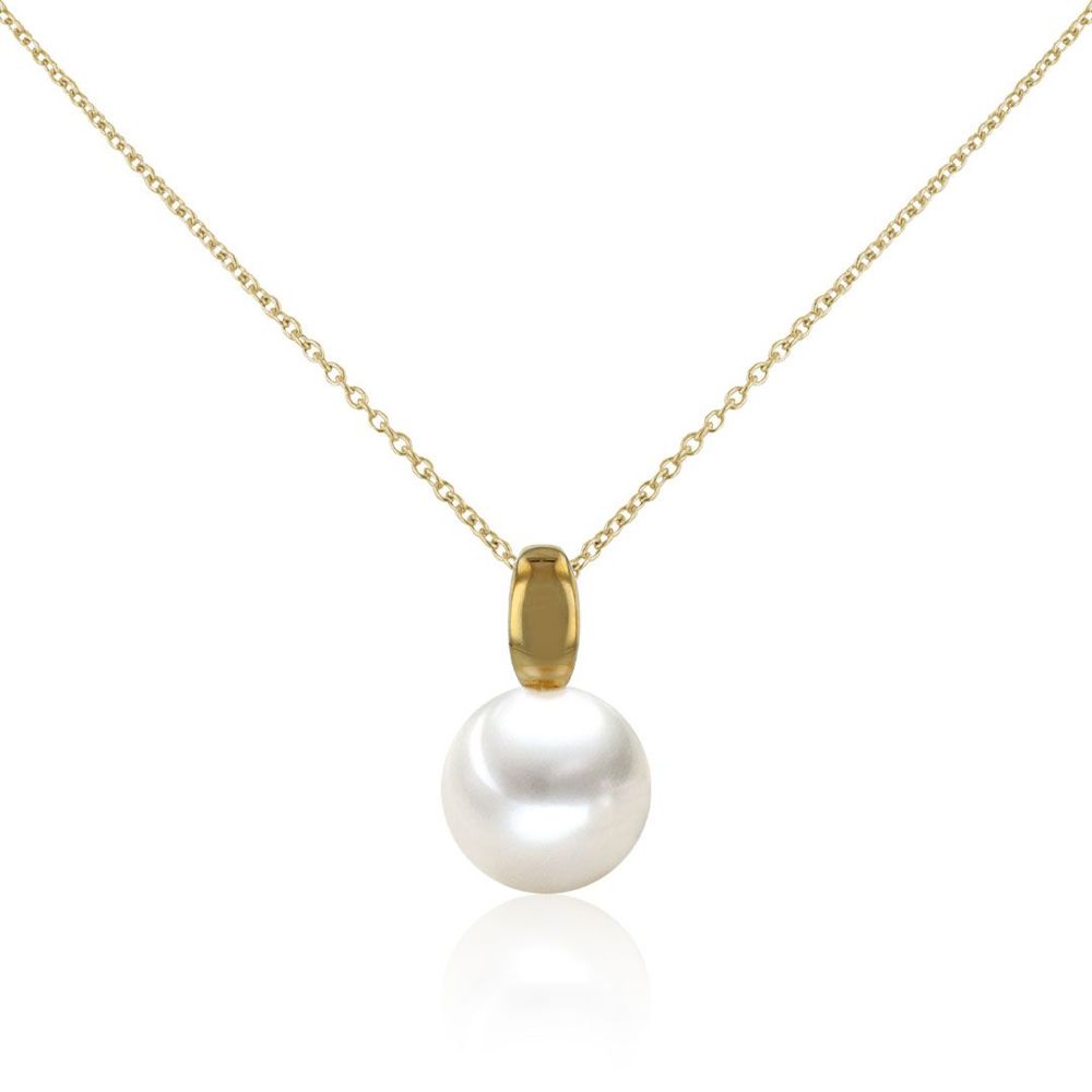 AURONOS Pearl Pendant 18K Yellow Gold with a Freshwater Pearl 9-9.5mm